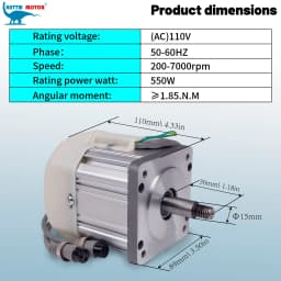 【US】550W, 750W, 1.1kW, 2200W 220V AC Brushless Servo Motor Kit for Lathes and Various Machinery