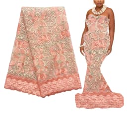 5 Yards African Lace Fabric 2026 High Quality Lace Tulle French Fabric Embroidered White Gold Nigerian Lace Fabrics for Wedding
