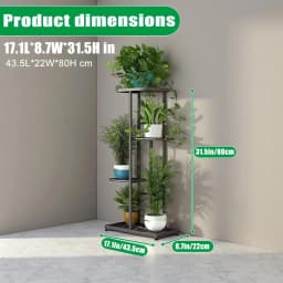 4-Tier Metal Plant Stand for Indoor Outdoor Use, Corner Shelf for Garden Balcony Living Room Patio