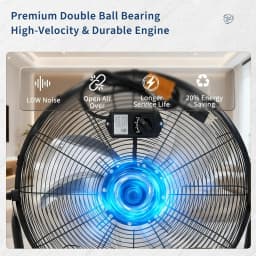 12/20 Inch Floor Fan, 3 Speeds 4800 CFM High Velocity Heavy Duty Industrial Fan, 360° Adjustable Tilt,Cooling for Industrial Home