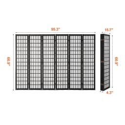 6 Panel Japanese Room Divider Folding Privacy Screen Indoor Portable Partition Dividers and Decoration Screens for Room Separat