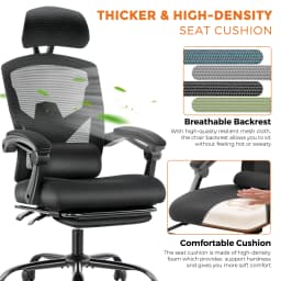 MCQ High Back Ergonomic Reclining Gaming Office Chair with Lumbar Support Pillow Mesh Swivel Rolling Rocking Computer Desk Chair