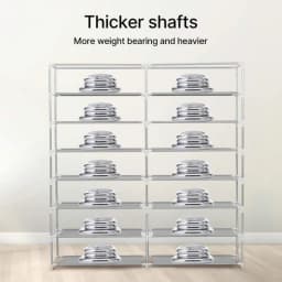 Senmeo Double Row 7 Layer Shoe Cabinet With Dust Cover, Non-Woven Space-Saving Shoe Rack With Large Capacity, Easy To Assemble