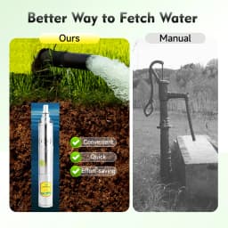 24V 370W Deep Well Pump Stainless Steel Water Pump 2850RPM for Irrigation, Landscaping, Cleaning, Water Supply