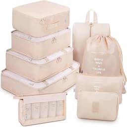 7/8/9Pcs Set Travel Organizer Storage Bags Suitcase Packing Cubes Set Cases Portable Luggage Clothes Shoe Tidy Pouch Folding