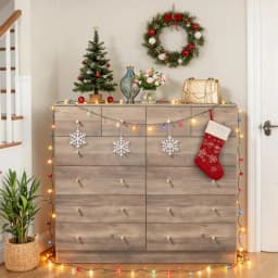 Pink 6 Drawer Dresser Bedroom Modern Wood Chest Anti-Tipping Rose Gold Handle Living Room Hallway Office, Customized