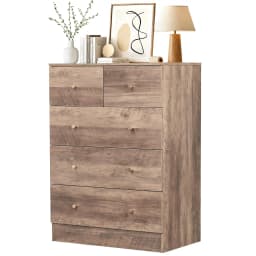 Pink 6 Drawer Dresser Bedroom Modern Wood Chest Anti-Tipping Rose Gold Handle Living Room Hallway Office, Customized