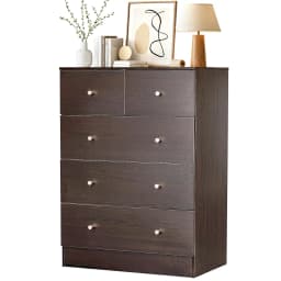 Pink 6 Drawer Dresser Bedroom Modern Wood Chest Anti-Tipping Rose Gold Handle Living Room Hallway Office, Customized