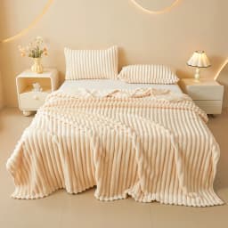 Nordic Style Single Layer Flannel Blanket, Living Room Bedroom Soft Skin-Friendly Throw