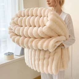 Nordic Style Single Layer Flannel Blanket, Living Room Bedroom Soft Skin-Friendly Throw