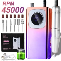 45000RPM Rechargeable Nail Art Electric Nail Drill Professional Nail Grinder Set Suitable for Home Nail Salon Tools