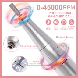 45000RPM Rechargeable Nail Art Electric Nail Drill Professional Nail Grinder Set Suitable for Home Nail Salon Tools
