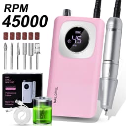 45000RPM Rechargeable Nail Art Electric Nail Drill Professional Nail Grinder Set Suitable for Home Nail Salon Tools