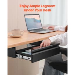 SucceBuy 16/26/30in Storage Under Desk Drawer Organizer Slide Out Undertable Storage Box for Office Home Sit Stand Workstation