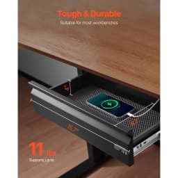 SucceBuy 16/26/30in Storage Under Desk Drawer Organizer Slide Out Undertable Storage Box for Office Home Sit Stand Workstation