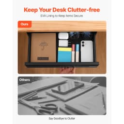 SucceBuy 16/26/30in Storage Under Desk Drawer Organizer Slide Out Undertable Storage Box for Office Home Sit Stand Workstation