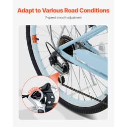 SucceBuy Cruiser Bike 24/26Inch Beach Cruiser Bike with Basket Rear Rack Adjustable Seat, Fits for Cycling, Exercise & Shopping