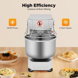 750W Rotating Food Mixer Machine for Making Bread & Pizza, Dough Kneading Machine with Food-Grade Stainless Steel Bowl (10L)