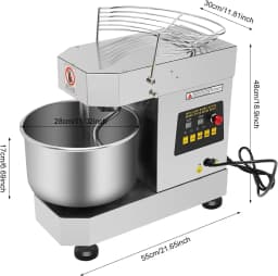 750W Rotating Food Mixer Machine for Making Bread & Pizza, Dough Kneading Machine with Food-Grade Stainless Steel Bowl (10L)