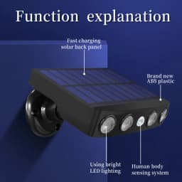 FAMCDC Powerful Solar Security Lights Outdoor Decor Sensor Motion 3 Mode Street Waterproof Lamp Wall Night Work Light for Garden
