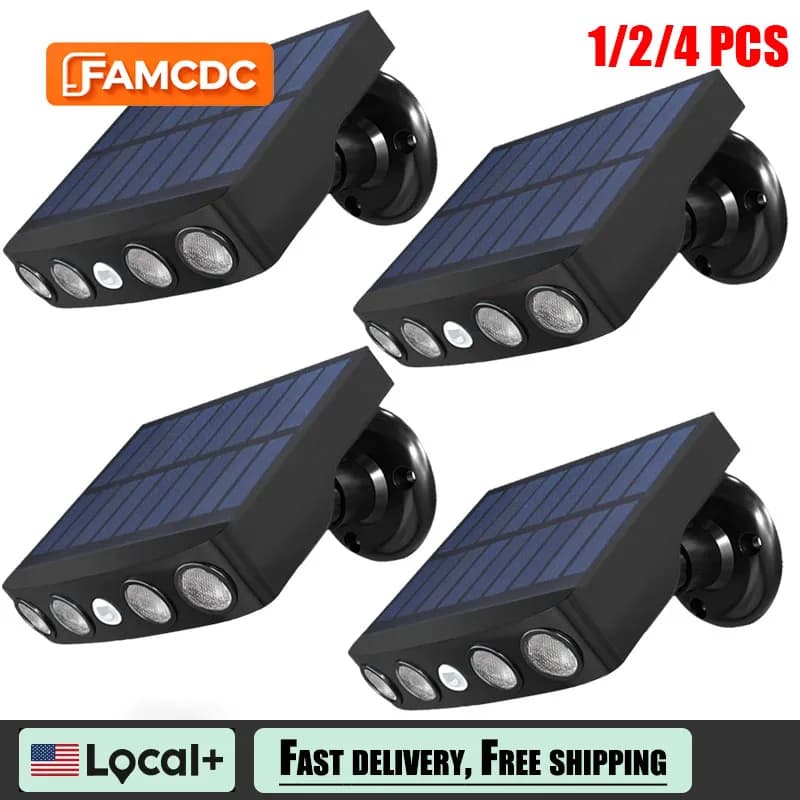FAMCDC Powerful Solar Security Lights Outdoor Decor Sensor Motion 3 Mode Street Waterproof Lamp Wall Night Work Light for Garden