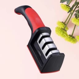 3-in-1 Manual Knife Sharpener - Ergonomic Grip Kitchen Sharpening Tool, Restore Blades for Knives, Scissors & Kitchen Cutlery