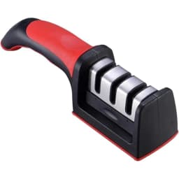 3-in-1 Manual Knife Sharpener - Ergonomic Grip Kitchen Sharpening Tool, Restore Blades for Knives, Scissors & Kitchen Cutlery