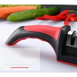 3-in-1 Manual Knife Sharpener - Ergonomic Grip Kitchen Sharpening Tool, Restore Blades for Knives, Scissors & Kitchen Cutlery