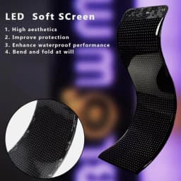 12*60cm LED Flexible Screen Can Adjust Content Programmable Pixel Panel Display Truck Eye Car Sign Animation Bluetooth Control