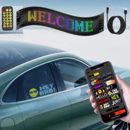 12*60cm LED Flexible Screen Can Adjust Content Programmable Pixel Panel Display Truck Eye Car Sign Animation Bluetooth Control