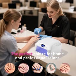 71 Beads Double LED DISPLAY UV LED Nail Dryer Lamp with Hand Pillow, Professional Art Manicure with Auto Sensor Quick Dry Machine for Fingernails And Toenails