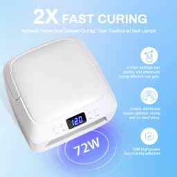 71 Beads Double LED DISPLAY UV LED Nail Dryer Lamp with Hand Pillow, Professional Art Manicure with Auto Sensor Quick Dry Machine for Fingernails And Toenails