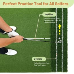 5x4ft Dual Turf Golf Practice Mat With Alignment Lines Indoor Outdoor Golf Hitting Pad Swing Chipping Trainer Backyard