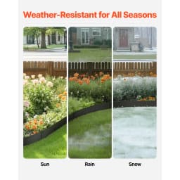 SucceBuy Steel Landscape Edging 5 Pcs 39x3in Rust-Resistant Metal Landscape Edging Bendable Garden Border Heavy Duty Lawn Edging