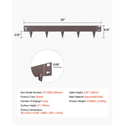 SucceBuy Steel Landscape Edging 5 Pcs 39x3in Rust-Resistant Metal Landscape Edging Bendable Garden Border Heavy Duty Lawn Edging