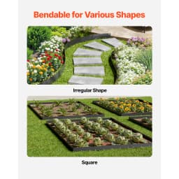 SucceBuy Steel Landscape Edging 5 Pcs 39x3in Rust-Resistant Metal Landscape Edging Bendable Garden Border Heavy Duty Lawn Edging