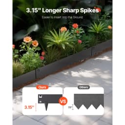 SucceBuy Steel Landscape Edging 5 Pcs 39x3in Rust-Resistant Metal Landscape Edging Bendable Garden Border Heavy Duty Lawn Edging
