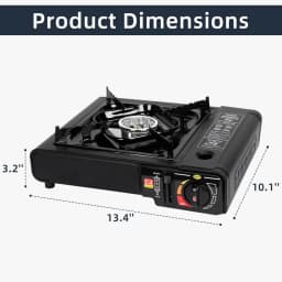 Dual Fuel Portable Camping Stove with Butane Propane Compatibility 7800 BTUs Output Includes Hose and Case