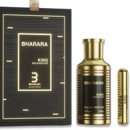 Bharara King Gold Edition Eau De Parfum 3.4oz/100ml Woody Spicy Men's Fragrance with Travel Spray