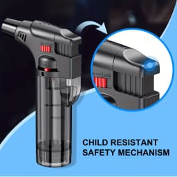 6PCS Spray Gun Jet Butane Gas Igniter with Adjustable Flame Size Portable Torch Lighter Suitable for Camping Cooking Welding BBQ