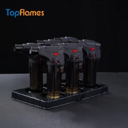 6PCS Spray Gun Jet Butane Gas Igniter with Adjustable Flame Size Portable Torch Lighter Suitable for Camping Cooking Welding BBQ