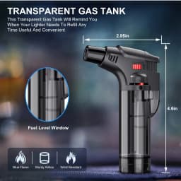 6PCS Spray Gun Jet Butane Gas Igniter with Adjustable Flame Size Portable Torch Lighter Suitable for Camping Cooking Welding BBQ