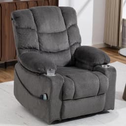 Power Lift Velvet Recliner Massage Heat 160° Lay Flat Sofa w/ Cup Holders Living Room, Customized