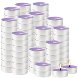 100 Lavender Scented Aluminum Shell Tea Wax, Purple Tea Wax Burns with Lavender Fragrance, Suitable for Family Parties