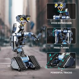 Johnny 5 Robot Building Blocks Set with Remote Control Creative Machine Home Decoration Room Desktop Ornament Chirstmas Gifts for Adult