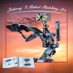 Johnny 5 Robot Building Blocks Set with Remote Control Creative Machine Home Decoration Room Desktop Ornament Chirstmas Gifts for Adult