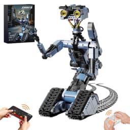 Johnny 5 Robot Building Blocks Set with Remote Control Creative Machine Home Decoration Room Desktop Ornament Chirstmas Gifts for Adult