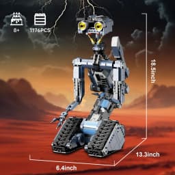 Johnny 5 Robot Building Blocks Set with Remote Control Creative Machine Home Decoration Room Desktop Ornament Chirstmas Gifts for Adult
