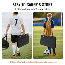 SucceBuy 40"X16" Soccer Rebounder Board with 2 Angles Rebound Foldable HDPE Kickback Rebound Board for Passing&Shooting Practice