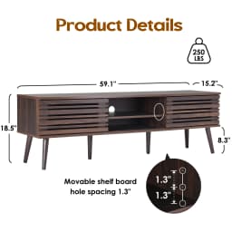 Farini Mid Century Modern TV Stand for TVs Up to 70", Wood Media Console with Storage & Cable Management for Living Room